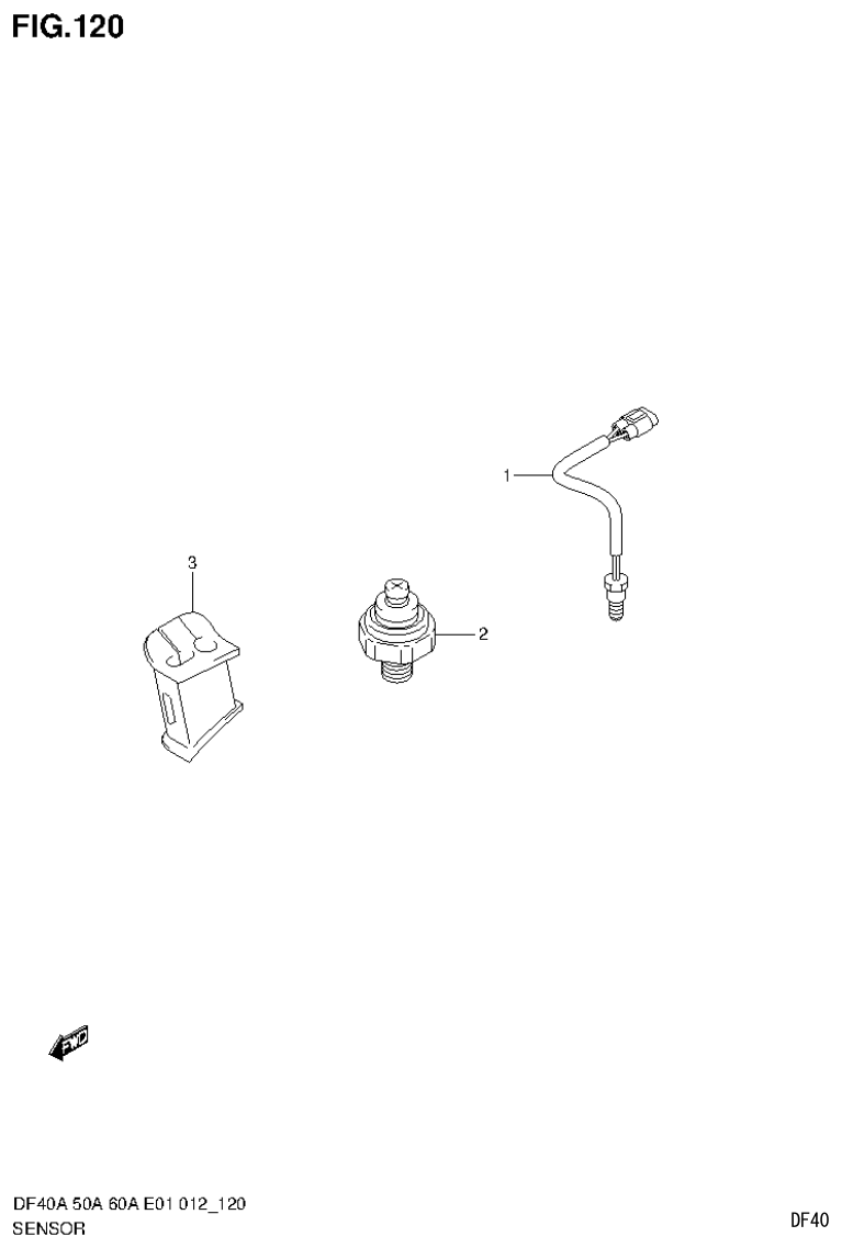 Suzuki DF40AST, DF50A, DF50ATH SENSOR (DF60AQH E40) parts diagram